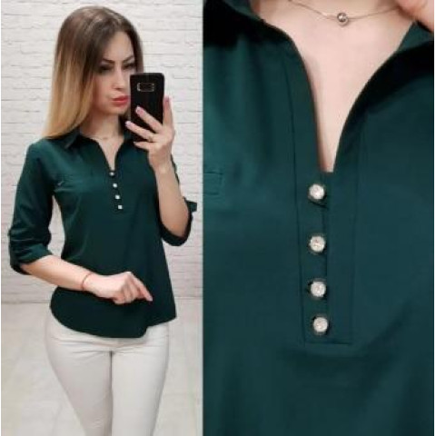 Блуза з ґудзиками на груді,арт. 828, пляшка