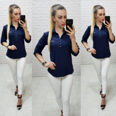 Блуза з ґудзиками на груді,арт. 828, синій