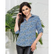 Блуза з ґудзиками на груді,арт. 828, блакитна квіточка