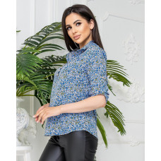 Блуза з ґудзиками на груді,арт. 828, блакитна квіточка