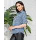 Блуза з ґудзиками на груді,арт. 828, блакитна квіточка