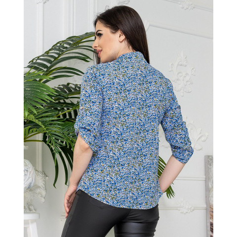 Блуза з ґудзиками на груді,арт. 828, блакитна квіточка