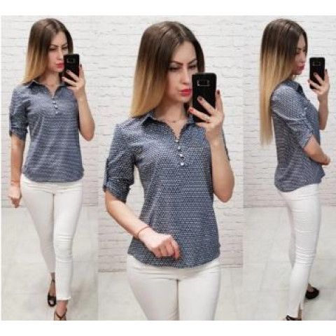 Блуза з ґудзиками на груді,арт. 828, ромбік