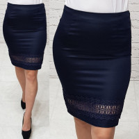 Спідниця з гіпюровою вставкою, арт. 315, синій