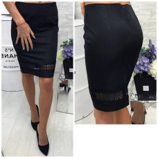 Спідниця з гіпюровою вставкою, арт. 315, чорний