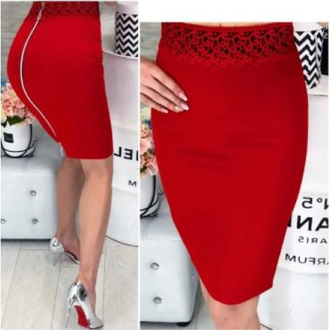 Спідниця з молнією, арт. 309, червоний