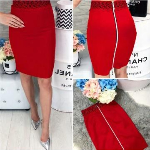 Спідниця з молнією, арт. 309, червоний