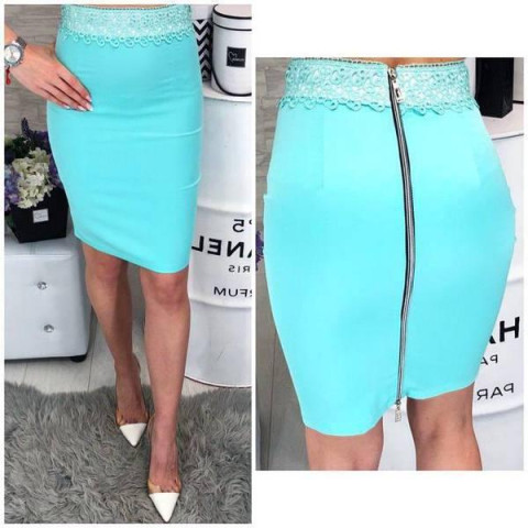 Спідниця з молнією, арт. 309, бірюза