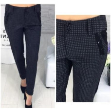 Брюки 301 чорні клітинка ( гудзики на карманах і внизу)