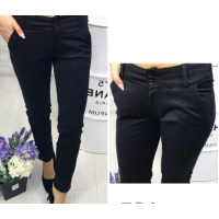 Брюки 304 знизу гудзики, колір чорний в крапку