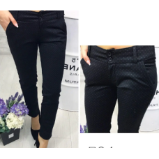 Брюки 304 знизу гудзики, колір чорний в крапку