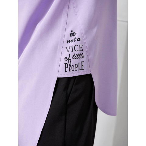 Блуза подовженого крою, 454/1 блідий бузок