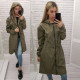Жіночий стильний демисезонний плащ-вітровка арт А-102 / колір хакі