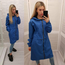 Жіночий стильний демисезонний плащ-вітровка арт А-102 / колір електрик