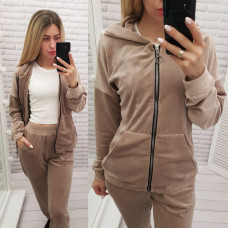 Велюровий жіночий костюм, А-681, колір кава