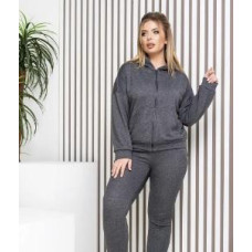 Меланжевий жіночий костюм А-680 темно сірий, графіт