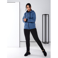 Теплий спортивний костюм жіночий, арт. А-823, колір верх синій, штани чорні