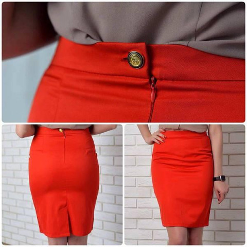 Спідниця олівець, арт 784, колір червоний