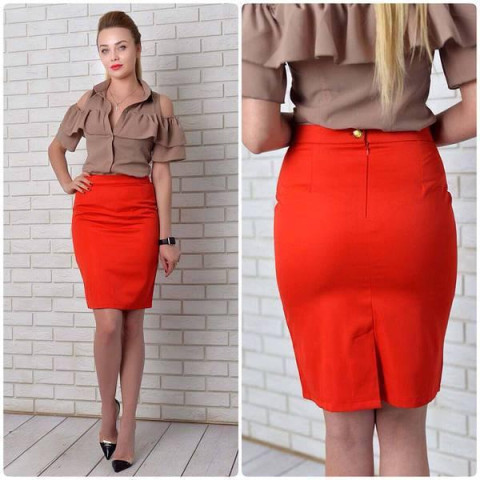 Спідниця олівець, арт 784, колір червоний