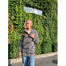 Пальто без підкладки - вовняне, арт. 1142, колір червона клітинка