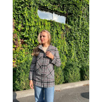 Пальто без підкладки - вовняне, арт. 1142, колір червона клітинка