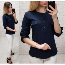 Блуза 829, колір темно синій