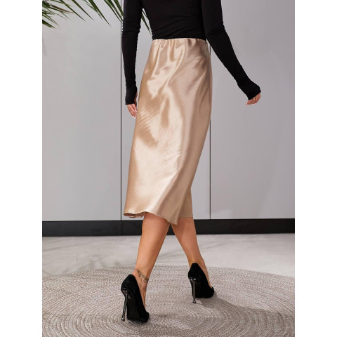 Шовкова спідниця міді, арт.903, беж