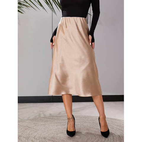 Шовкова спідниця міді, арт.903, беж