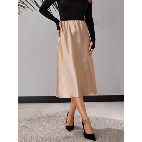 Шовкова спідниця міді, арт.903, беж