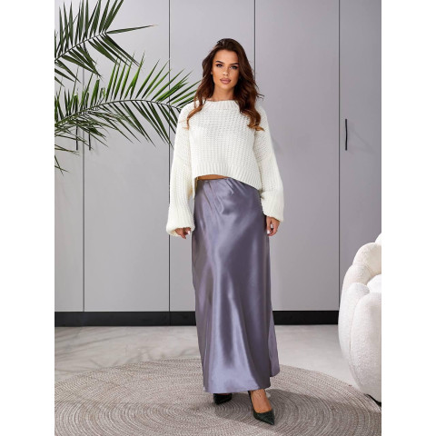 Шовкова спідниця, арт.904, сірий графіт