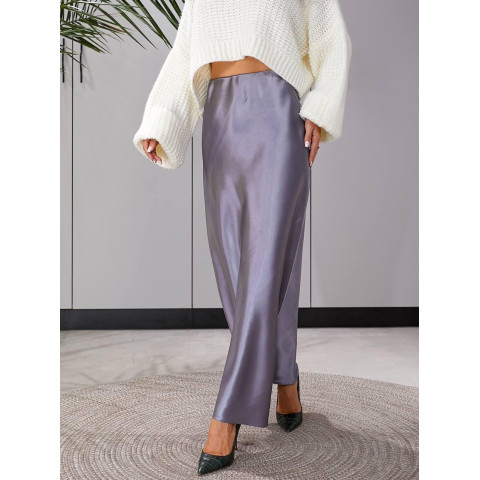 Шовкова спідниця, арт.904, сірий графіт