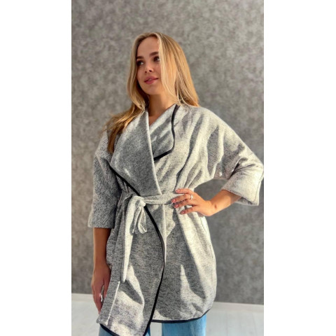 Кардиган на поясі, арт. 758, колір світло сірий