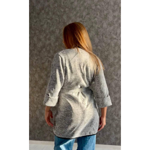 Кардиган на поясі, арт. 758, колір світло сірий