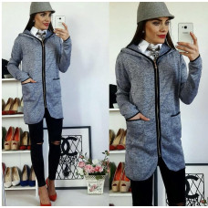 Кардиган на молнії, арт. 757, колір сіро-синій