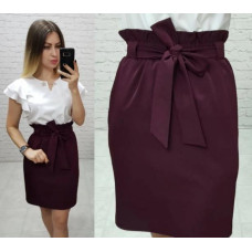Спідниця з поясом, арт.174, колір марсала
