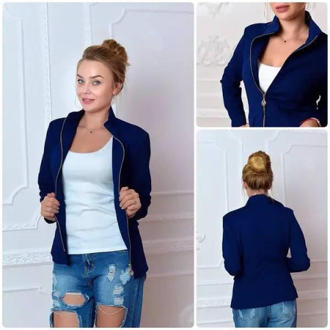 Жакет на блискавці, арт.21, темно синій