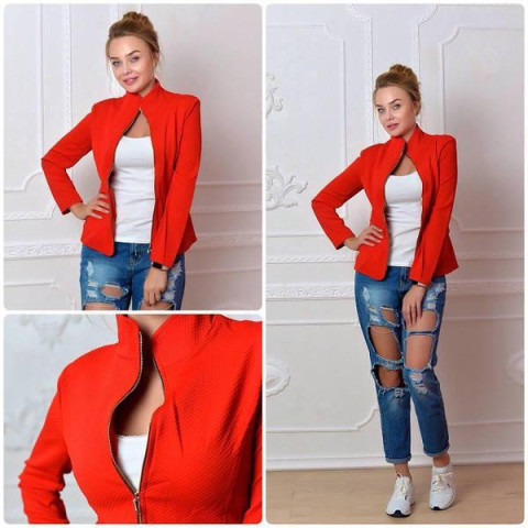 Жакет на блискавці, арт.21, червоний