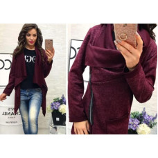 Ассиметричный кардиган, арт. 759, колір бордо