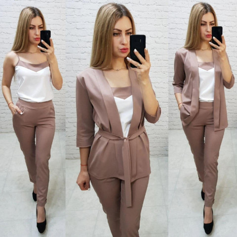 Костюм трійка, арт.165, колір кава з молоком