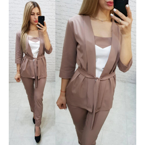 Костюм трійка, арт.165, колір кава з молоком