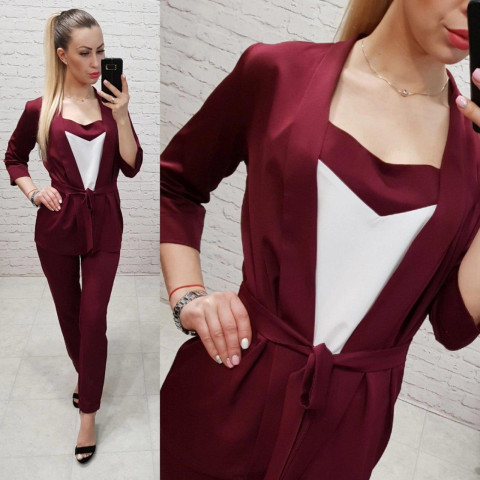 Костюм трійка, арт.165, колір вишня