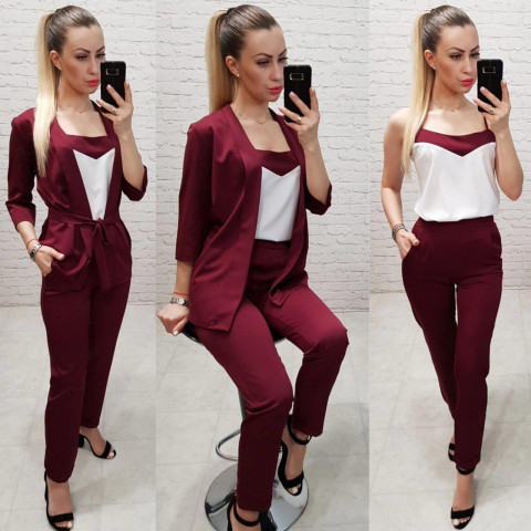 Костюм трійка, арт.165, колір вишня