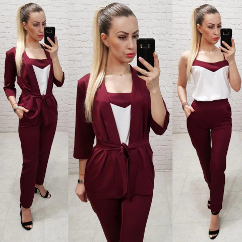 Костюм трійка, арт.165, колір вишня