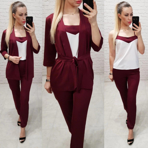 Костюм трійка, арт.165, колір вишня