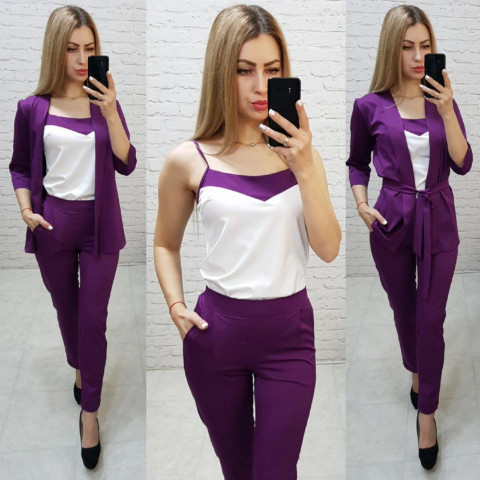 Костюм трійка, арт.165, колір фіолет