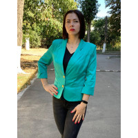 Жакет класичний, арт. 02, бірюза яскраво зелена