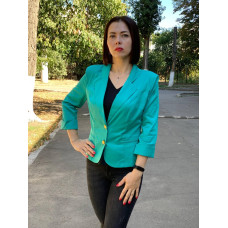 Жакет класичний, арт. 02, бірюза яскраво зелена