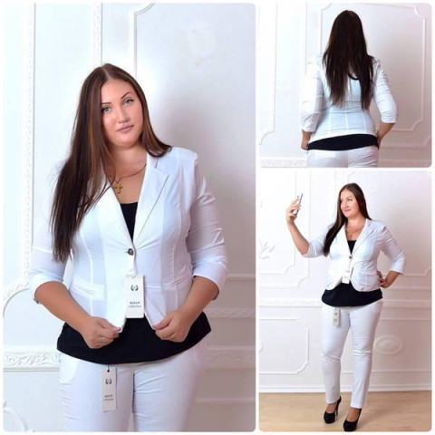 Жакет класичний, арт. 02, білий