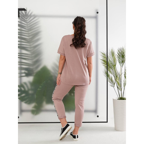 Зручний брючний костюм, арт. 401, кава з молоком