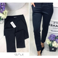 Брюки 304 знизу гудзики, колір чорний в ромб